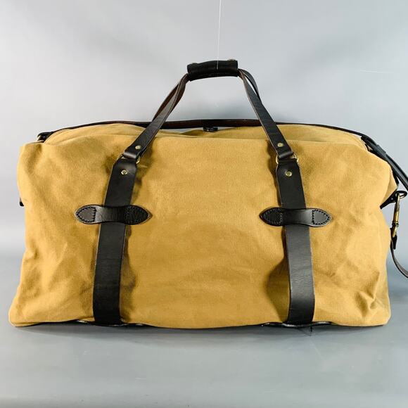 FILSON Large Rugged Tan Brown Cotton Canvas Twill Duffle Bag - Picture 1 of 9